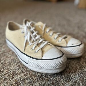 Cream Low-Top Sneakers